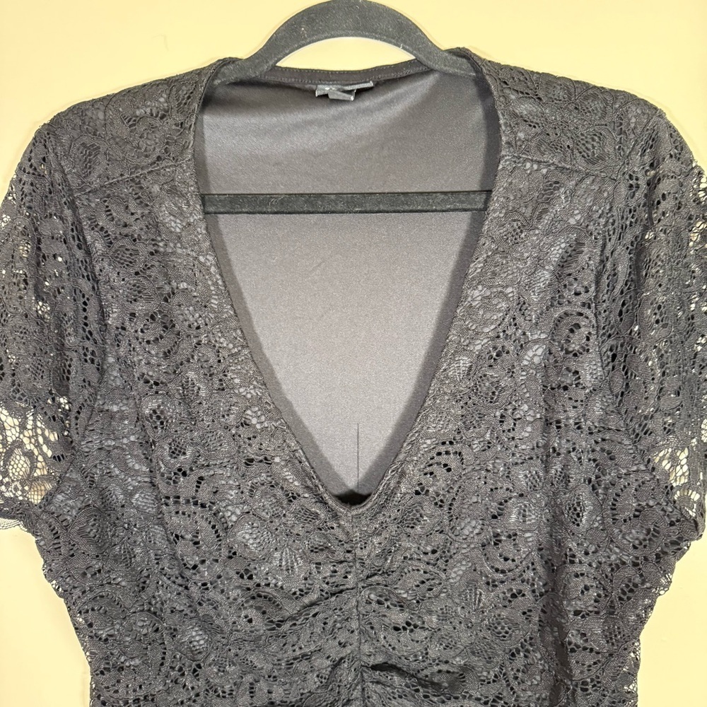 Torrid Cinch Front Short Sleeve Lace Bodysuit Size 2X - Picture 3 of 9